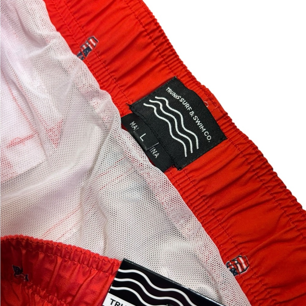 Trunks Surf & Swim Co. Patriotic Embroidered Regular Fit Swim Trunks Size L NWT - Picture 5 of 7